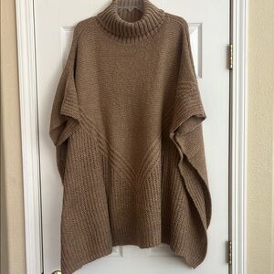 Sonoma Brown Cowl Neck Sweater Chunky Knit